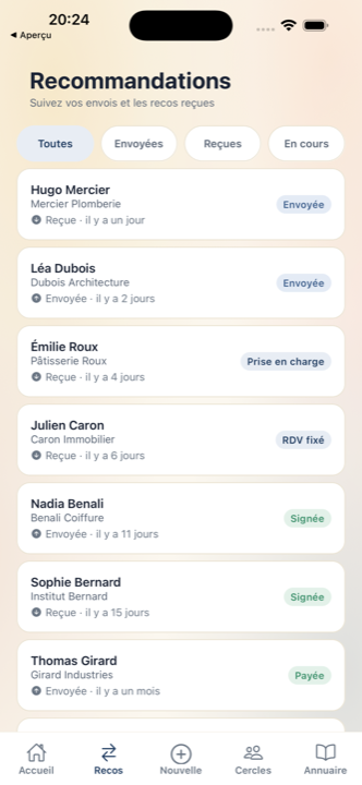 Aperçu de l'application Sydonie